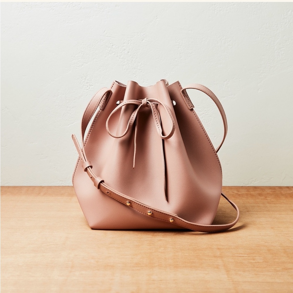 Vegan Leather Drawstring Bag